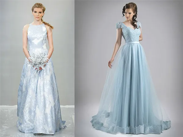 Голубое свадебное платье – для необычного образа. Голубое свадебное платье. 12