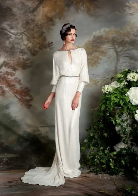 Свадебное платье с рукавами в стиле 30-х годов