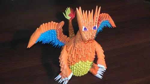 дракон из бумаги с помощью модульного оригами