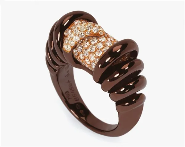 Кольцо De Grisogono из шоколадного золота с бриллиантами