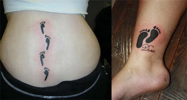 Черно-белые татуировки следов человека