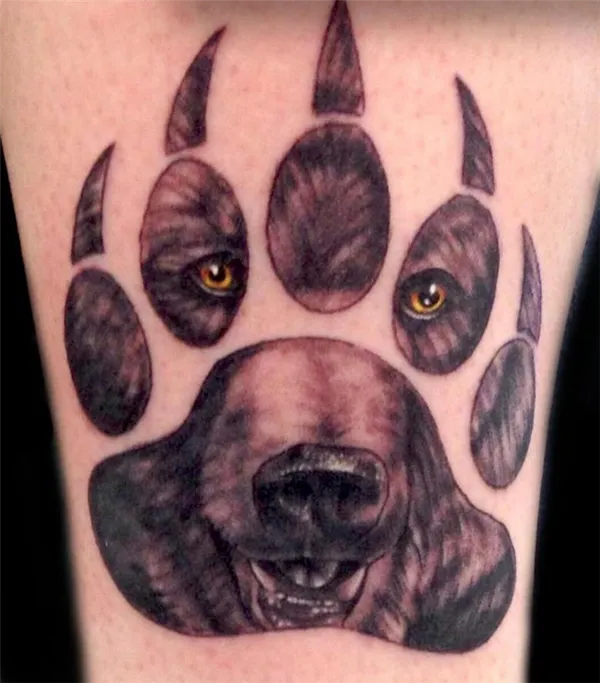 Татуировки в виде лапки. Отпечаток лапы собаки. 2