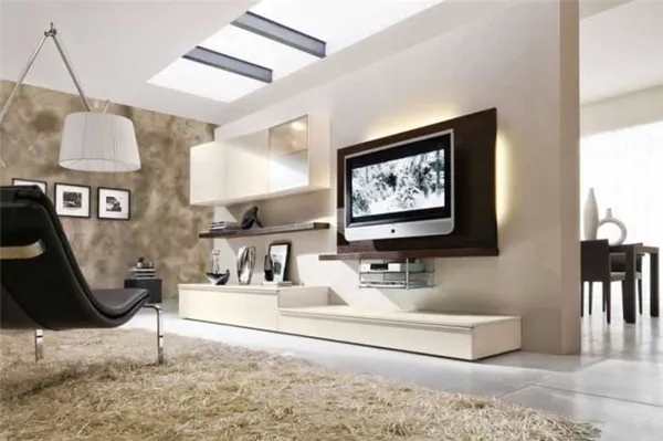 Телевизор в гостиной: фото, выбор места расположения, варианты дизайна стены в зале вокруг ТВ. Телевизор в зале. 51