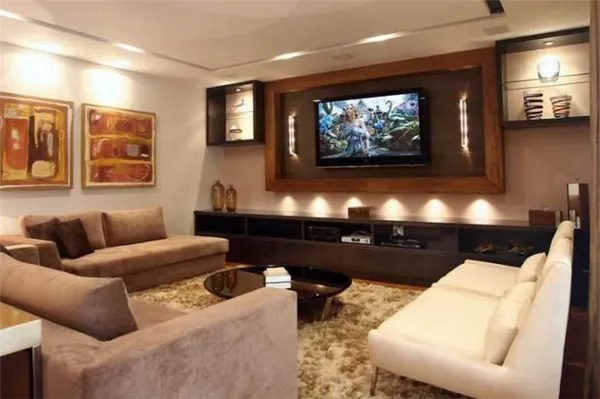 Телевизор в гостиной: фото, выбор места расположения, варианты дизайна стены в зале вокруг ТВ. Телевизор в зале. 48