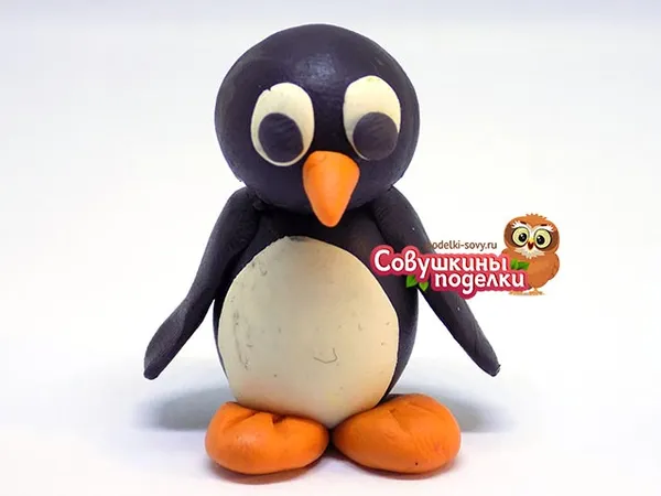 как сделать пингвина из пластилина