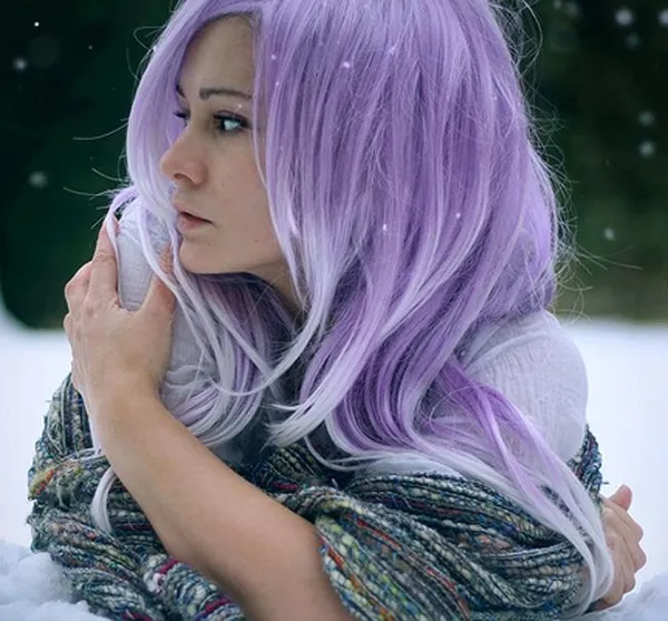 Фиолетовый цвет волос — Креативная мода для смелых. Цвет лиловый фото. 16