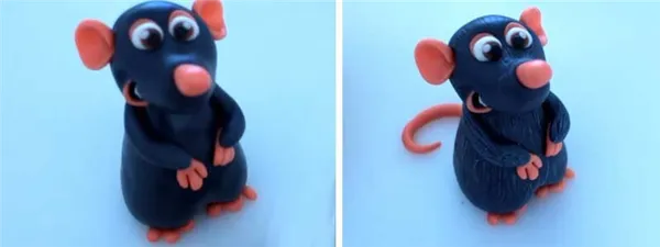 Мышка (крыса) из пластилина для детей: символ 2020 года из пластилина