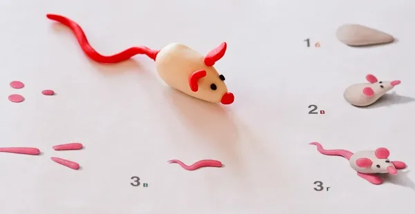 Как слепить из пластилина мышку - пошаговые инструкции для детей