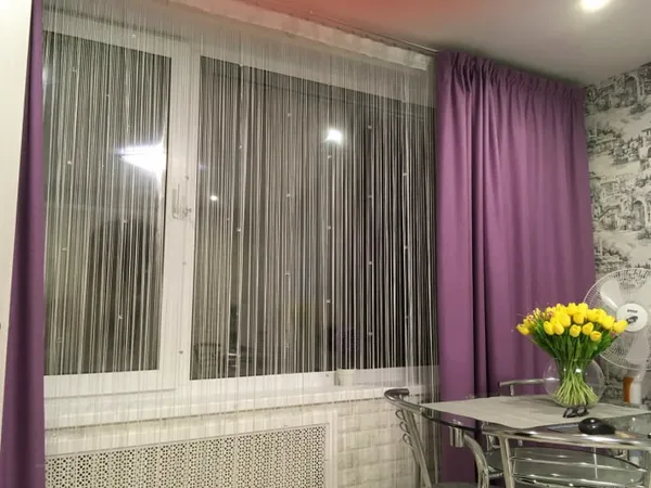 нитяные шторы на кухню фото дизайна