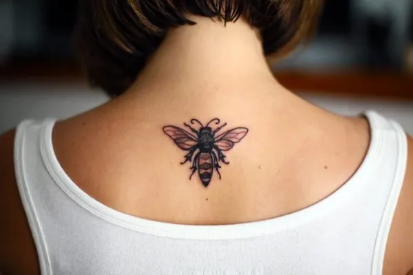 татуировка женская пчела