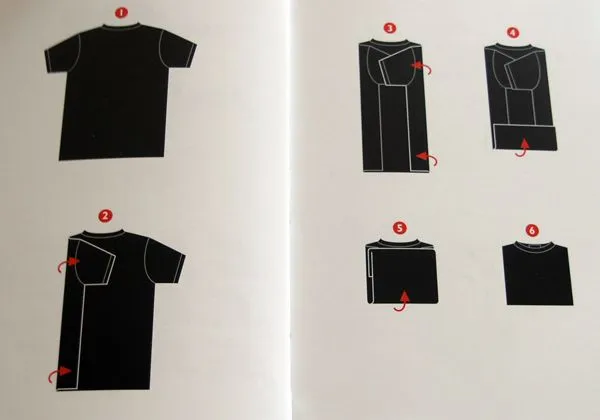Классический метод складывания футболок