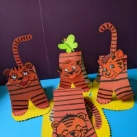 Детский мастер-класс по конструированию с элементами рисования «Тигрята» для детей 5–6 лет