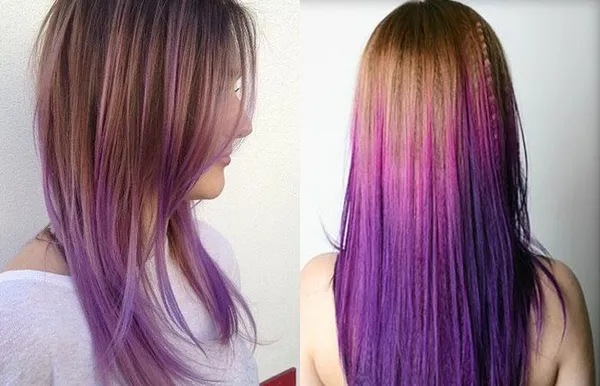 Темно-фиолетовый цвет волос парням и девушкам. Фото, краски, техники окрашивания. Черно фиолетовые волосы. 4