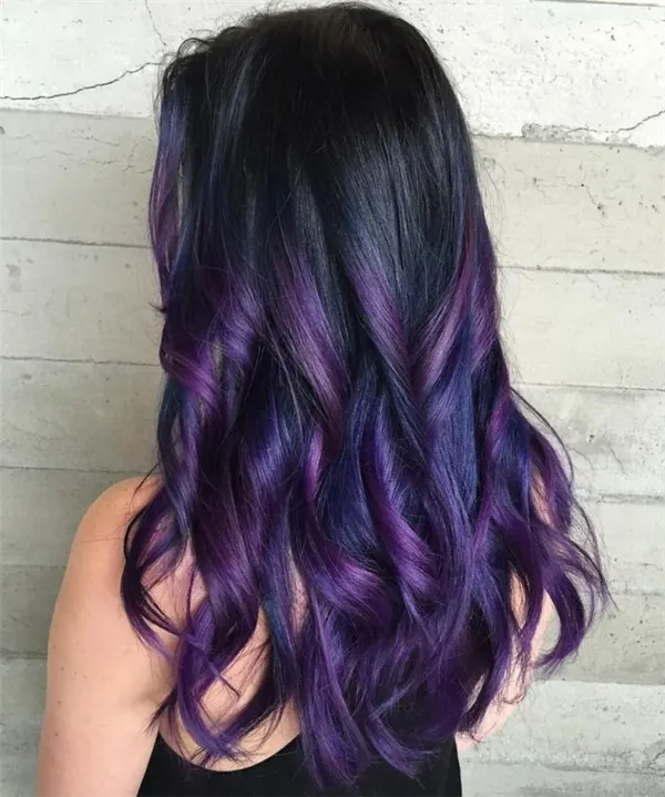 (+70 фото) Черно-фиолетовый цвет волос