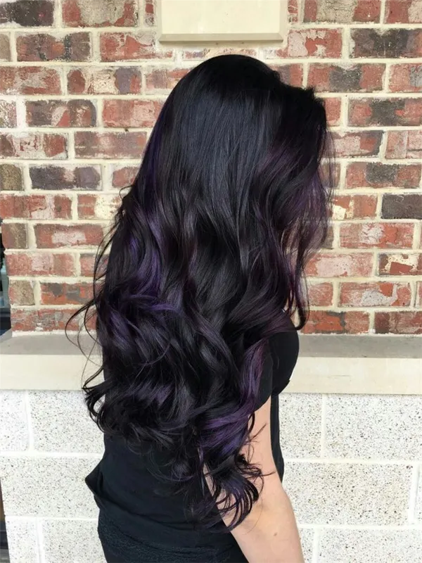 (+70 фото) Черно-фиолетовый цвет волос