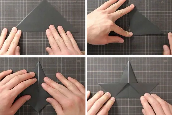 Сборка оригами говорящего ворона: шаг 1