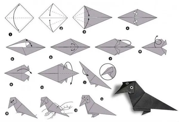 Схема сборки простейшей модели ворона