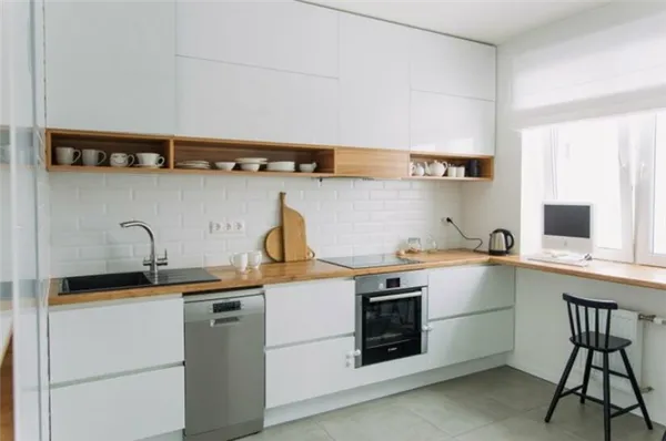 Белая кухня с деревянной столешницей: 60 современных фото и вариантов дизайна. Белая кухня с деревянной столешницей. 3