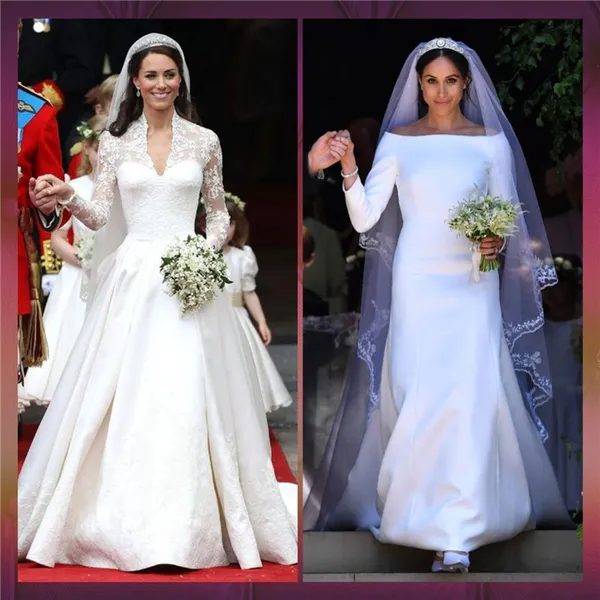 Чье лучше? Сравниваем свадебные платья Меган Маркл и Кейт Миддлтон. Свадебное платье кейт миддлтон. 2