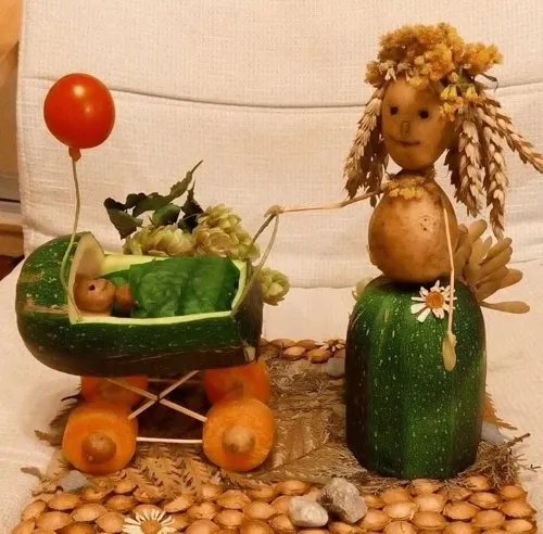  осенние поделки из овощей поделки с детьми в садик