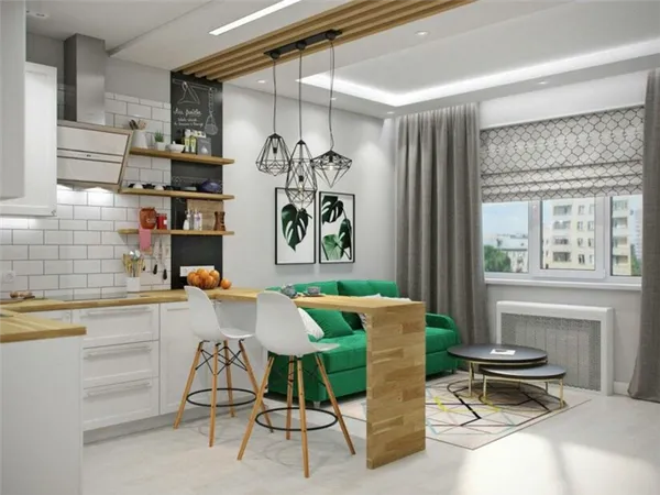 Как оформить дизайн интерьера кухни-гостиной 17 кв м. Кухня гостиная 17 кв м дизайн. 7