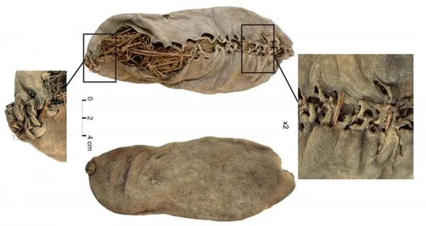 Древний мокасин, найденный в 2008 году в пещере на территории Армении