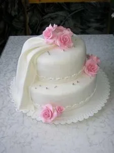 Свадебные торты (двухъярусные). Свадебный торт двухъярусный. 9
