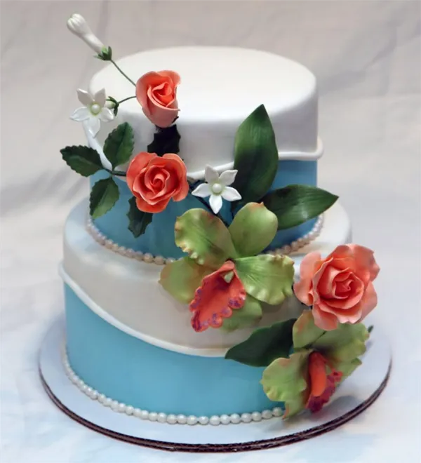 Свадебные торты (двухъярусные). Свадебный торт двухъярусный. 31