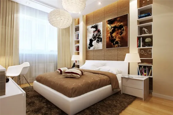 Как оформить дизайн спальни 8 кв м. Комната 8 кв м. 7