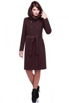 Классическое женское темно-бордовое пальто