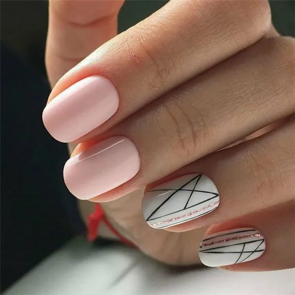 Модный маникюр геометрия 2021: более 100 фото новинок красивого дизайна ногтей. Маникюр геометрия на короткие. 30