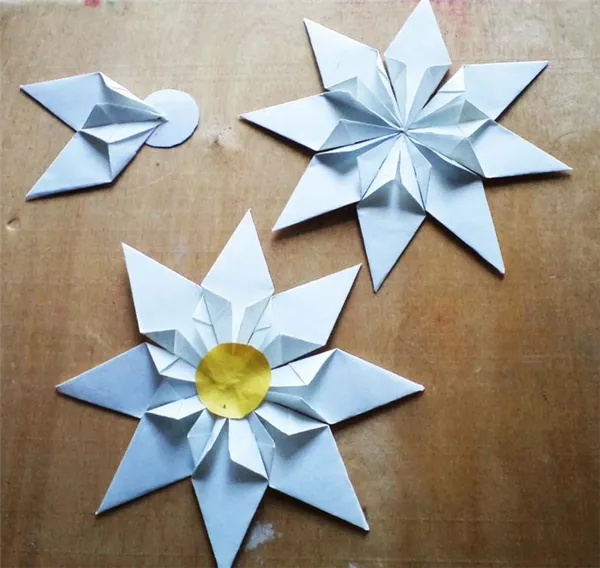 Оригами в виде ромашки ромашка из бумаги. Ромашка из бумаги. 12