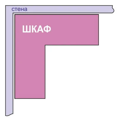 схема г-образного углового шкафа