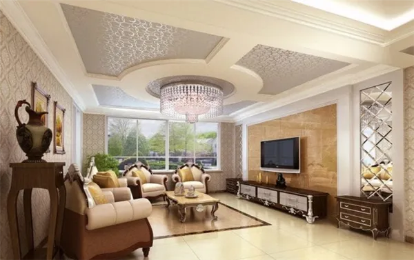 Двухуровневые потолки из гипсокартона для гостиной и зала — практичное решение. Двухуровневый потолок из гипсокартона. 1