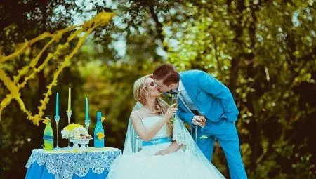 Голубое свадебное платье – для необычного образа. Голубое свадебное платье. 9