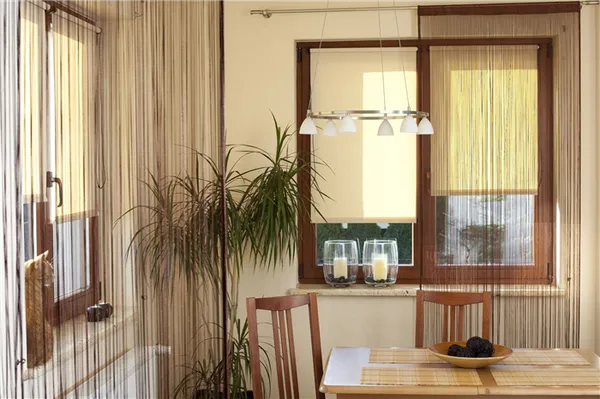 Нитяные шторы на кухню: 40 фото с лучшими идеями. Нитяные шторы в интерьере. 15
