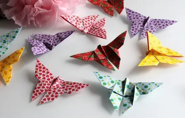 Бабочки-оригами из бумаги. Бабочка оригами из бумаги. 24
