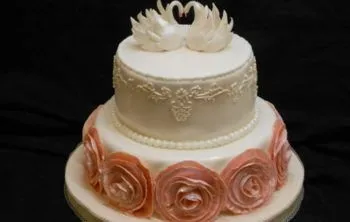 Свадебные торты (двухъярусные). Свадебный торт двухъярусный. 21