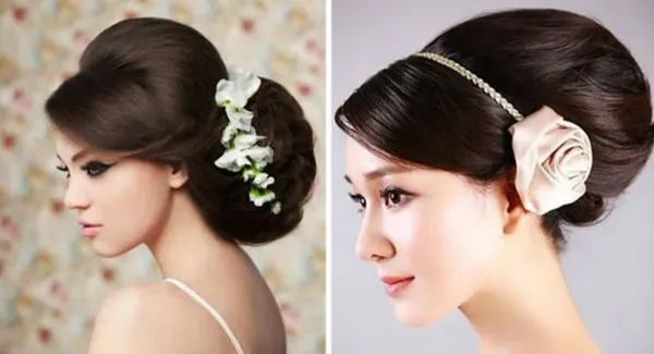Свадебные причёски фото примеры 2021. Свадебные причёски своими руками схемы. Свадебные прически на средние волосы. 29